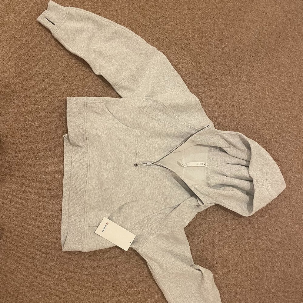 Scuba Oversized Half-Zip Hoodie (Heathered Core Ultra Light Grey)
